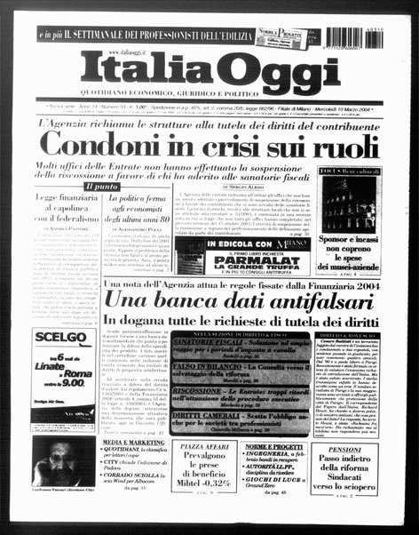 Italia oggi : quotidiano di economia finanza e politica